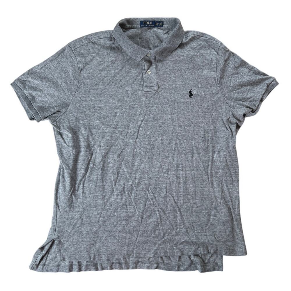 Polo Ralph Lauren custom slim Fit Polo Men Size 2XL Gray Short Sleeve Casual